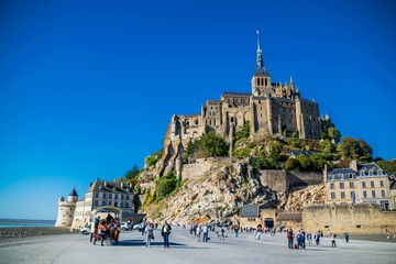 Mont Saint-Michel, Manche, Normandie, France. - obrazy, fototapety, plakaty