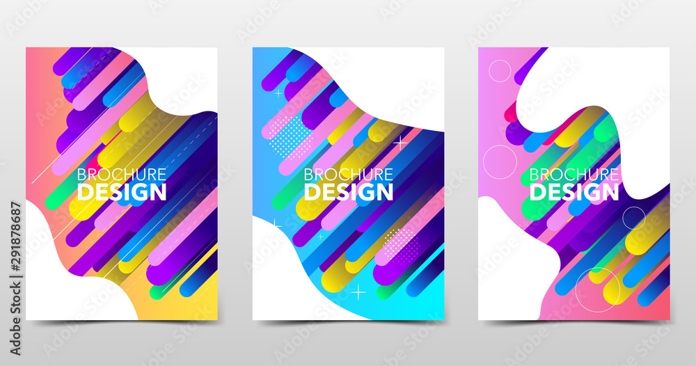 Canvas Prints set of minimal cute backgrounds with trendy gradients, beautiful minimalistic brochure design with g