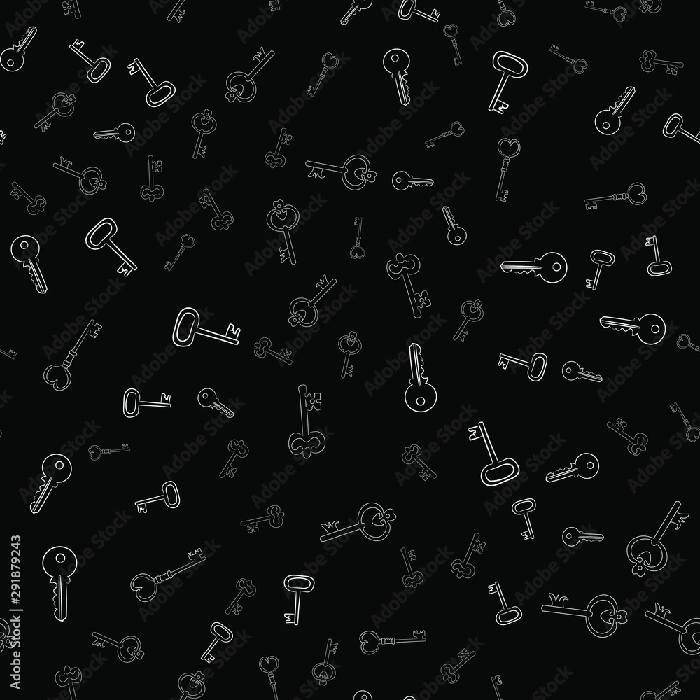 Poster seamless vector pattern with keys. texture for textile, wallpaper and backdrop