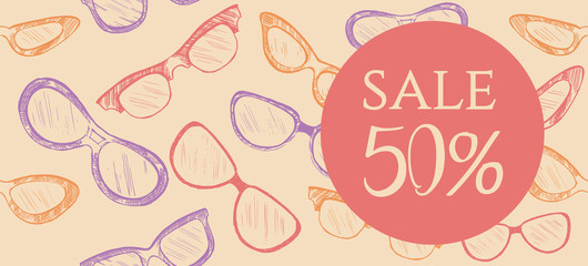 Sunglasses vector hand drawn illustration