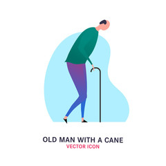 The old man with a cane