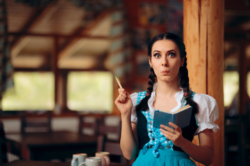 Oktoberfest Bavarian Waitress Taking Order at a Restaurant