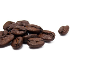 Coffee beans isolated on a white background.