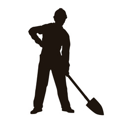 Worker with Spade Silhouette