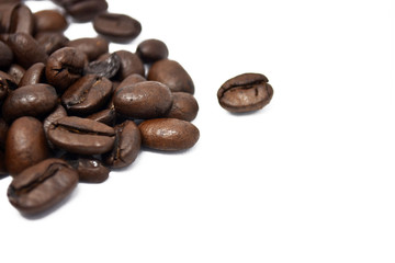Coffee beans isolated on a white background.
