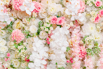 Beautiful flowers background for wedding scene.