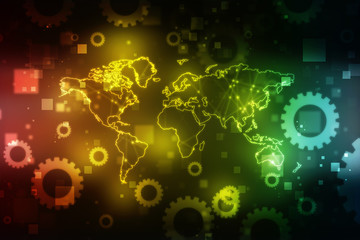 2d illustration world map abstract background