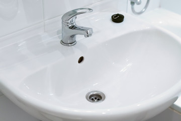 Clean white sink