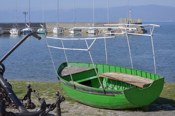 Small green boat