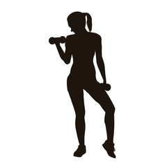 Women Exercise With Dumbbells Silhouette