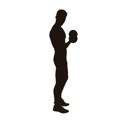 Man Exercise With Dumbbells Silhouette