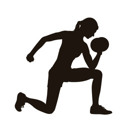 Women Exercise With Dumbbells Silhouette