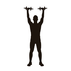 Man Exercise With Dumbbells Silhouette