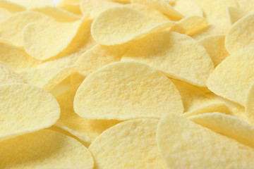 background of potato chips. snacks