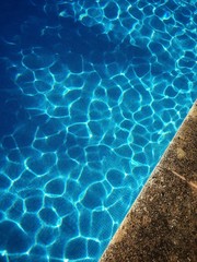 blue water in swimming pool