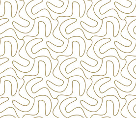 Seamless pattern with abstract geometric line texture, gold on white background. Light modern simple wallpaper, bright tile backdrop, monochrome graphic element