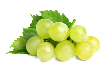 Fresh ripe juicy grapes isolated on white