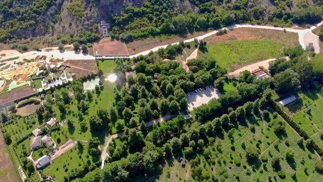 Flight over Rupite in Bulgaria during the summer