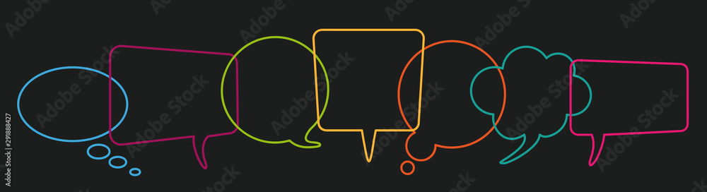 Canvas Prints colored speech bubbles stroke black header