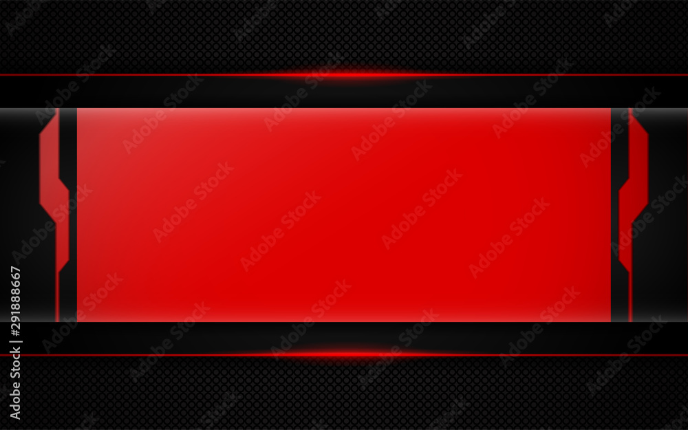 Poster abstract red metallic texture on dark background. technology vector design template concept for use 