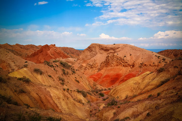 Panorama of Skazka aka Fairytale canyon, Issyk-Kul, Kyrgyzstan