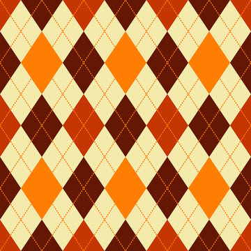 argyle seamless vector pattern in autumn colors