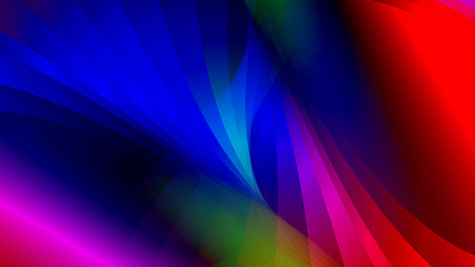  黒い背景のカラフルで動きのあるベクターデザイン