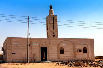 A community mosque in a small settlement in Harrat Kishb near Umm Aldoom, Makkah Province, Saudi Arabia