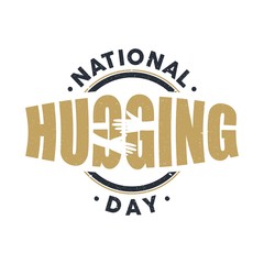 Vintage emblem National Hugging Day vector emblem