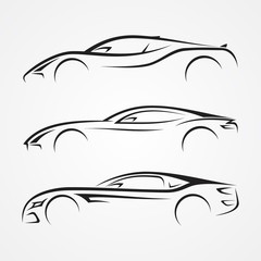 Elegance car sport element silhouette style for your best business symbol