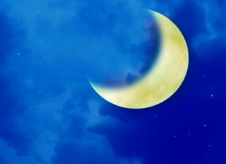 Obraz na płótnie Canvas Draw a moon at night.