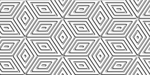 Abstract Geometric 3D white background. Seamless pattern. Rendering illustration.