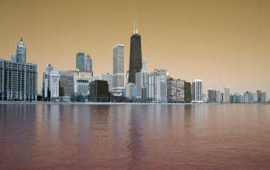 Skyline of Chicago city taken in the morning