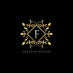 Letter F Luxury Boutique Gold Logo