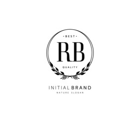 R B RB Beauty vector initial logo, handwriting logo of initial signature, wedding, fashion, jewerly, boutique, floral and botanical with creative template for any company or business.