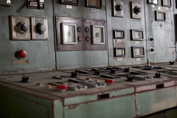 Soviet power plant control room panel
