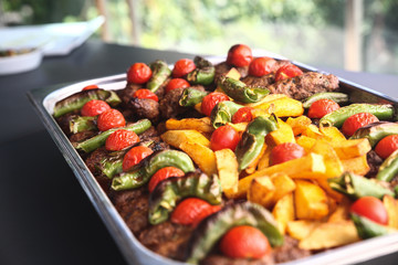 food in market before serving