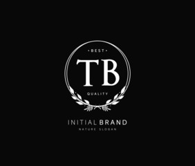 T B TB Beauty vector initial logo, handwriting logo of initial signature, wedding, fashion, jewerly, boutique, floral and botanical with creative template for any company or business.
