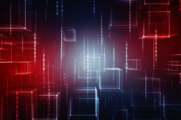 2d illustration Abstract futuristic electronic circuit technology background