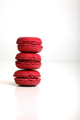 macaroons isolated on white background. Image contains copy space