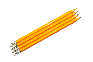 Pencils on a white background.