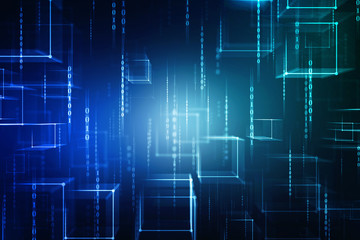 2d illustration Abstract futuristic electronic circuit technology background