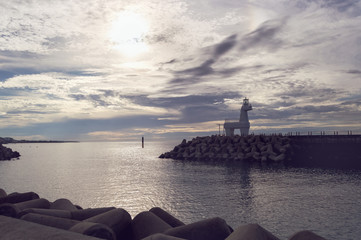 sunset view at Jeju island near Iho Tewoo Beach