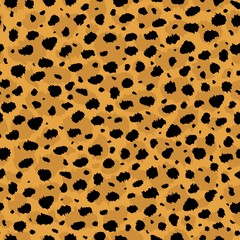 Vector abstract seamless pattern of cheetah predatory print. Modern animal fur fashion background. Cheetah colorful print. Exotic wild African animal skin pattern for textile, wallpaper, decoration.