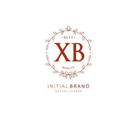 X B XB Beauty vector initial logo, handwriting logo of initial signature, wedding, fashion, jewerly, boutique, floral and botanical with creative template for any company or business.