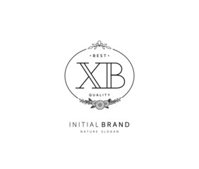 X B XB Beauty vector initial logo, handwriting logo of initial signature, wedding, fashion, jewerly, boutique, floral and botanical with creative template for any company or business.