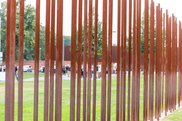 Obraz premium Steel rods in side of the Berlin Wall Memorial,