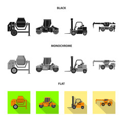 Isolated object of build and construction icon. Collection of build and machinery stock symbol for web.