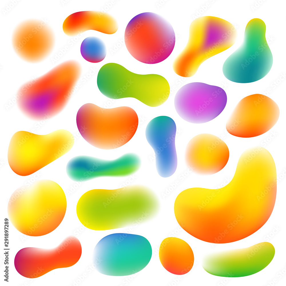 Poster Different abstract colorful shapes vector set
