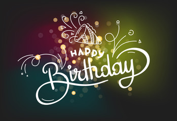 Happy Birthday lettering vector design for greeting cards. Lettering logo template